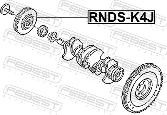 Febest RNDS-K4J - Ремъчна шайба, колянов вал vvparts.bg