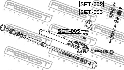 Febest SET-005 - Ремонтен комплект, аксиален шарнир на напречна кормилна щанг vvparts.bg