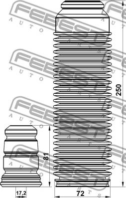 Febest SZSHB-RW415F-KIT - Прахозащитен комплект, амортисьор vvparts.bg