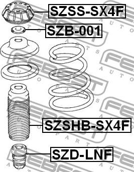 Febest SZSHB-SX4F - Предпазна капачка / маншон, амортисьор vvparts.bg