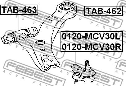 Febest TAB-462 - Тампон, носач vvparts.bg