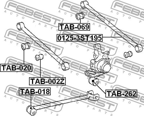 Febest TAB-020 - Тампон, носач vvparts.bg