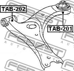 Febest TAB-201 - Тампон, носач vvparts.bg