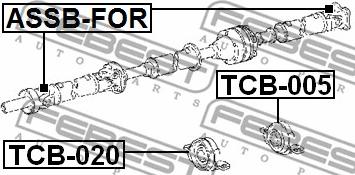 Febest TCB-005 - Опора карданен вал vvparts.bg