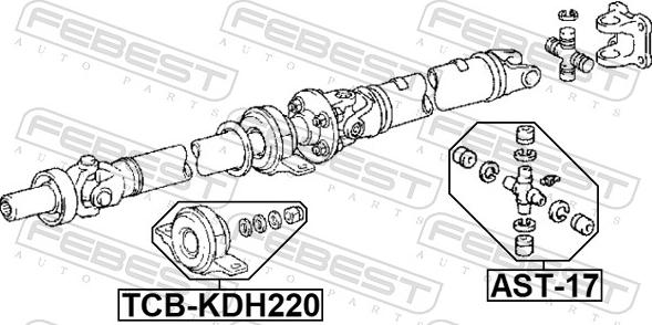 Febest TCB-KDH220 - Опора карданен вал vvparts.bg