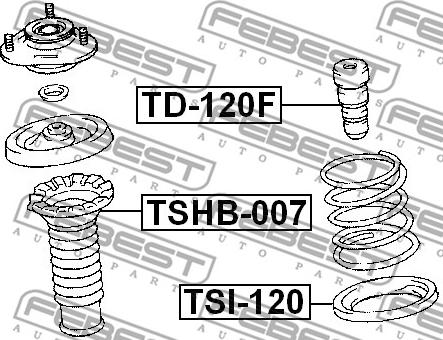 Febest TSHB-007 - Прахозащитен комплект, амортисьор vvparts.bg