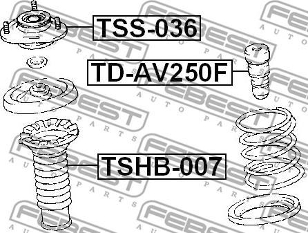 Febest TD-AV250F - Ударен тампон, окачване (ресьори) vvparts.bg