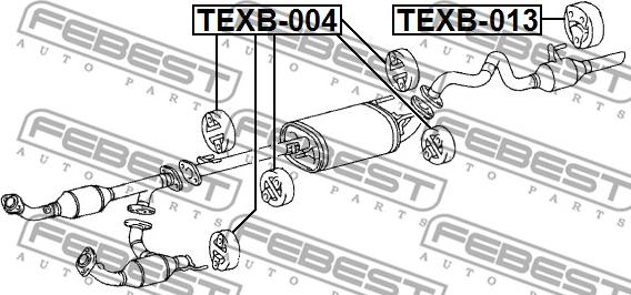 Febest TEXB-004 - Монтажен комплект, изпускателна система vvparts.bg