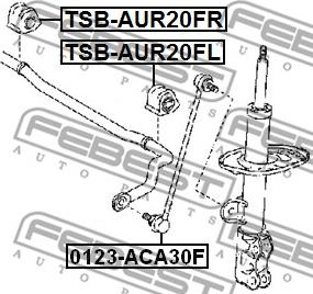 Febest TSB-AUR20FR - Лагерна втулка, стабилизатор vvparts.bg