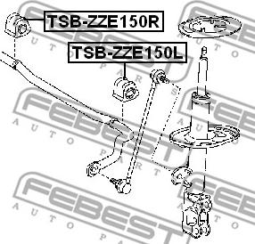 Febest TSB-ZZE150L - Лагерна втулка, стабилизатор vvparts.bg