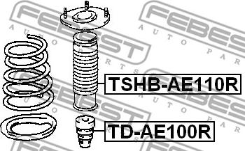 Febest TSHB-AE110R - Предпазна капачка / маншон, амортисьор vvparts.bg