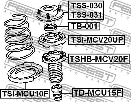 Febest TSS-031 - Тампон на макферсън vvparts.bg