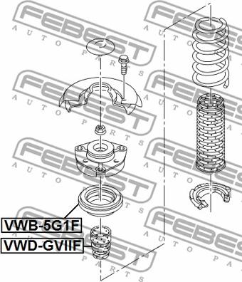 Febest VWB-5G1F - Лагерна макферсъна vvparts.bg