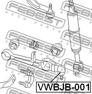 Febest VWBJB-001 - Ремонтен комплект, шарнир на носач / кормилна щанга vvparts.bg