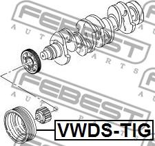 Febest VWDS-TIG - Ремъчна шайба, колянов вал vvparts.bg