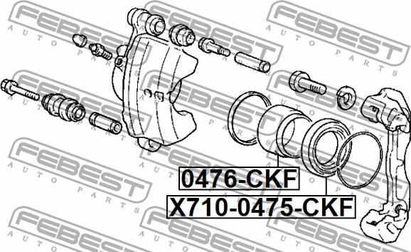 Febest X710-0475-CKF - Прашник, буталце на спирачен апарат vvparts.bg