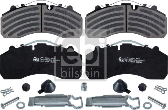 Febi Bilstein 16666 - Комплект спирачно феродо, дискови спирачки vvparts.bg