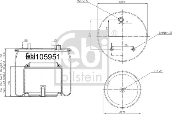 Febi Bilstein 105951 - Маншон, въздушно окачване vvparts.bg