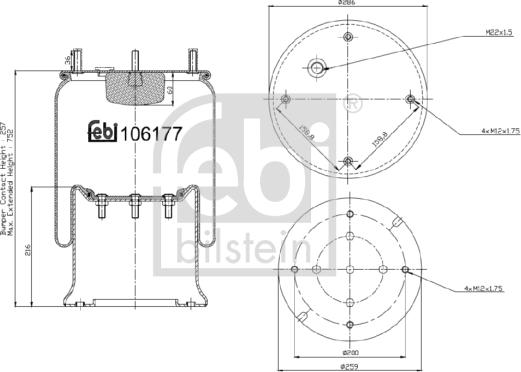 Febi Bilstein 106177 - Маншон, въздушно окачване vvparts.bg