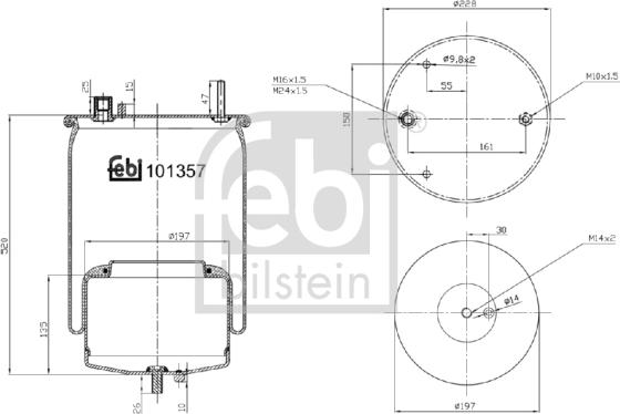 Febi Bilstein 101357 - Маншон, въздушно окачване vvparts.bg