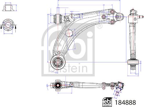 Febi Bilstein 184888 - Носач, окачване на колелата vvparts.bg