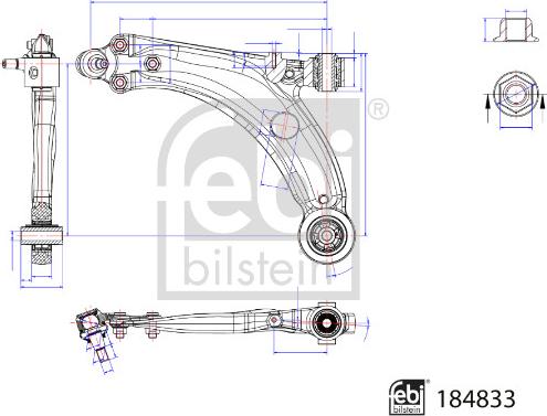 Febi Bilstein 184883 - Носач, окачване на колелата vvparts.bg