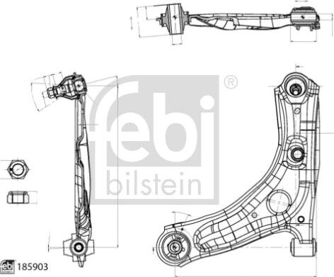 Febi Bilstein 185903 - Носач, окачване на колелата vvparts.bg