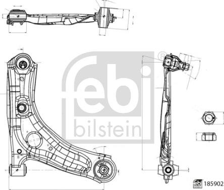 Febi Bilstein 185902 - Носач, окачване на колелата vvparts.bg