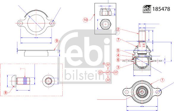 Febi Bilstein 185478 - Шарнири vvparts.bg