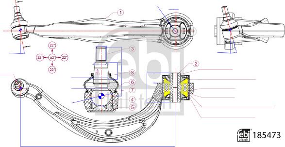 Febi Bilstein 185473 - Носач, окачване на колелата vvparts.bg