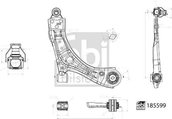 Febi Bilstein 185599 - Носач, окачване на колелата vvparts.bg