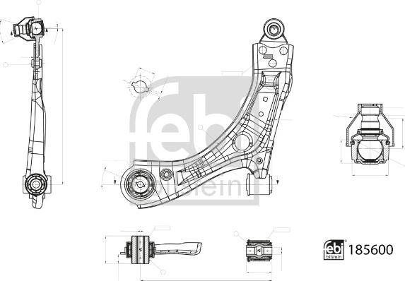 Febi Bilstein 185600 - Носач, окачване на колелата vvparts.bg