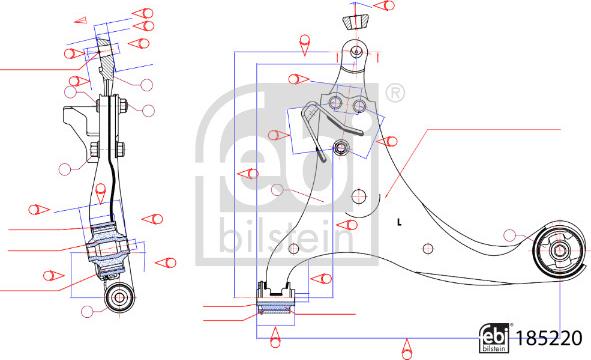 Febi Bilstein 185220 - Носач, окачване на колелата vvparts.bg