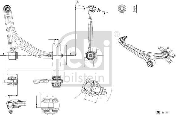 Febi Bilstein 186141 - Носач, окачване на колелата vvparts.bg