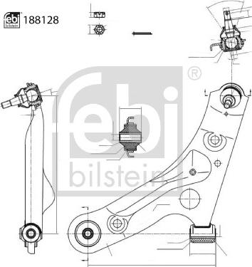 Febi Bilstein 188128 - Носач, окачване на колелата vvparts.bg