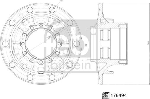 Febi Bilstein 176494 - Главина на колелото vvparts.bg