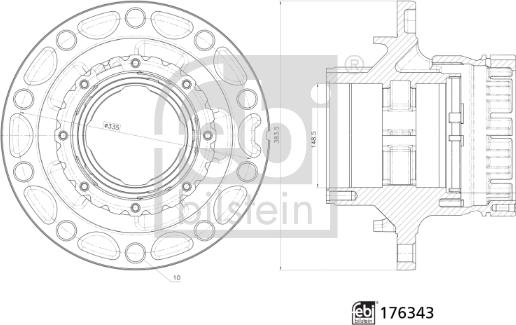 Febi Bilstein 176343 - Главина на колелото vvparts.bg