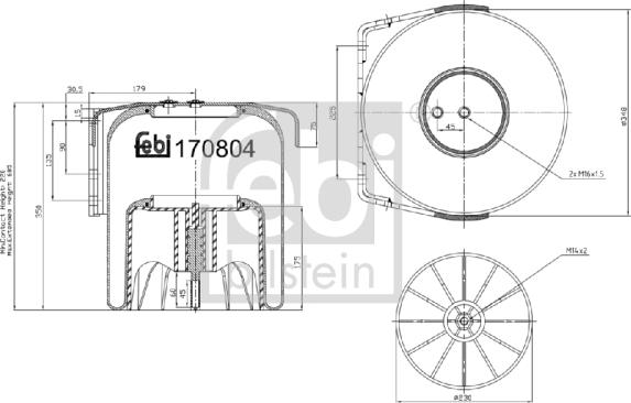 Febi Bilstein 170804 - Маншон, въздушно окачване vvparts.bg