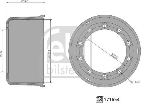 Febi Bilstein 171654 - Спирачен барабан vvparts.bg