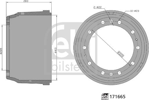 Febi Bilstein 171665 - Спирачен барабан vvparts.bg