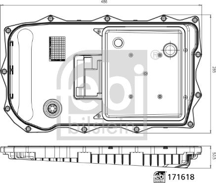 Febi Bilstein 171618 - Хидравличен филтър, автоматична предавателна кутия vvparts.bg