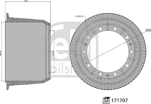 Febi Bilstein 171707 - Спирачен барабан vvparts.bg