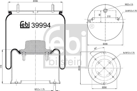 Febi Bilstein 39994 - Маншон, въздушно окачване vvparts.bg