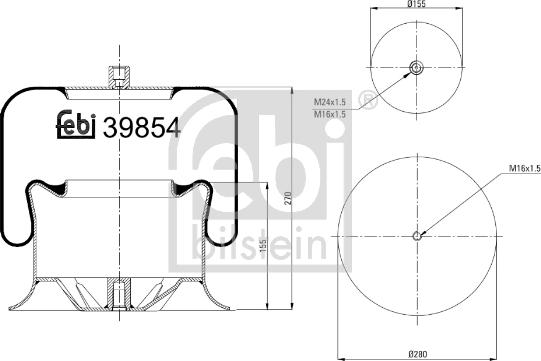 Febi Bilstein 39854 - Маншон, въздушно окачване vvparts.bg