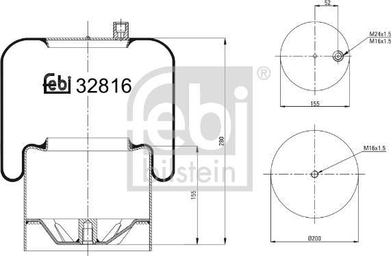 Febi Bilstein 32816 - Маншон, въздушно окачване vvparts.bg