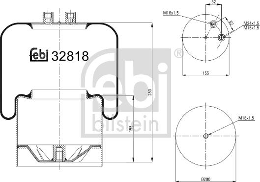 Febi Bilstein 32818 - Маншон, въздушно окачване vvparts.bg