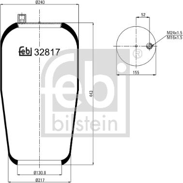 Febi Bilstein 32817 - Маншон, въздушно окачване vvparts.bg