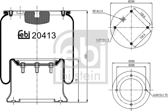 Febi Bilstein 20413 - Маншон, въздушно окачване vvparts.bg