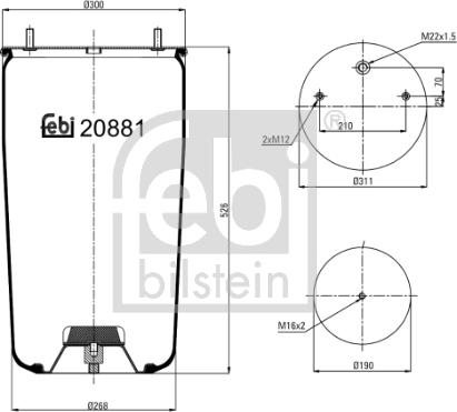 Febi Bilstein 20881 - Маншон, въздушно окачване vvparts.bg