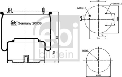 Febi Bilstein 20836 - Маншон, въздушно окачване vvparts.bg